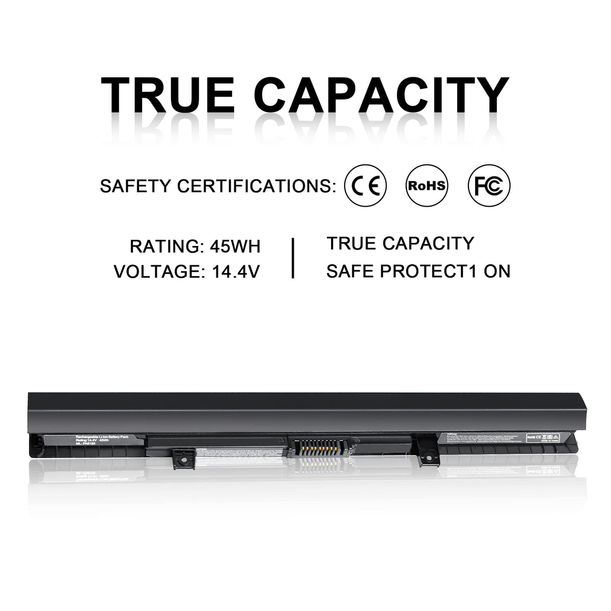 TSKYBEAR safety certifications sticker close-up