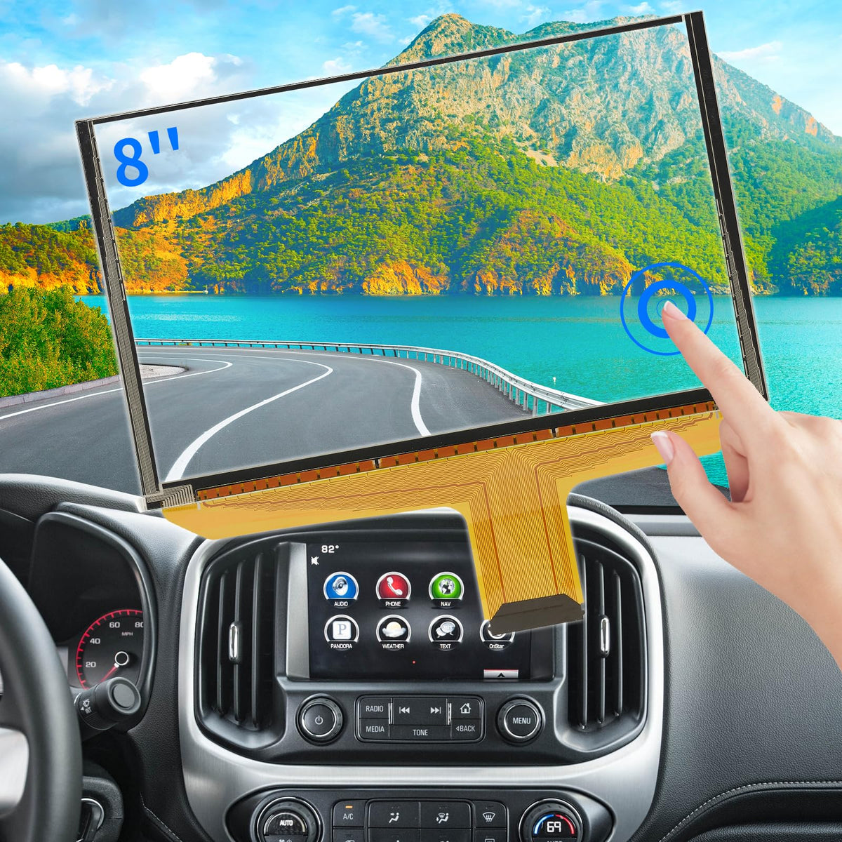 TSuperU DJ080PA-01A 8-inch touchscreen digitizer restores responsive input for GM displays.