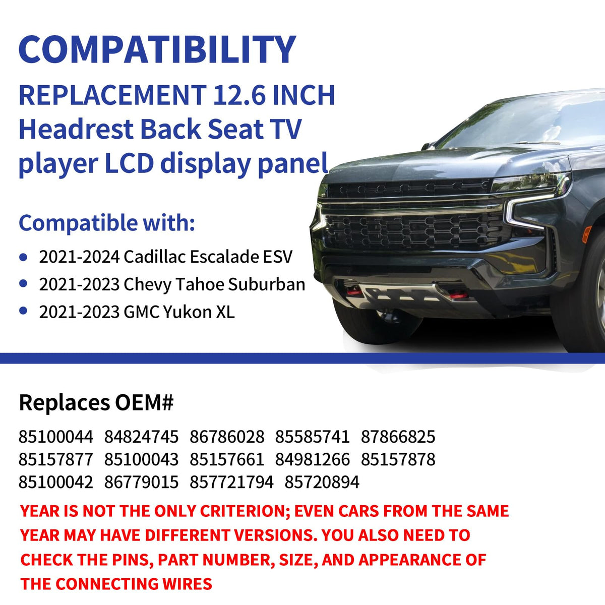 TsuperU replacement screen for GMC Yukon XL 2021-2023 offers clearer display.
