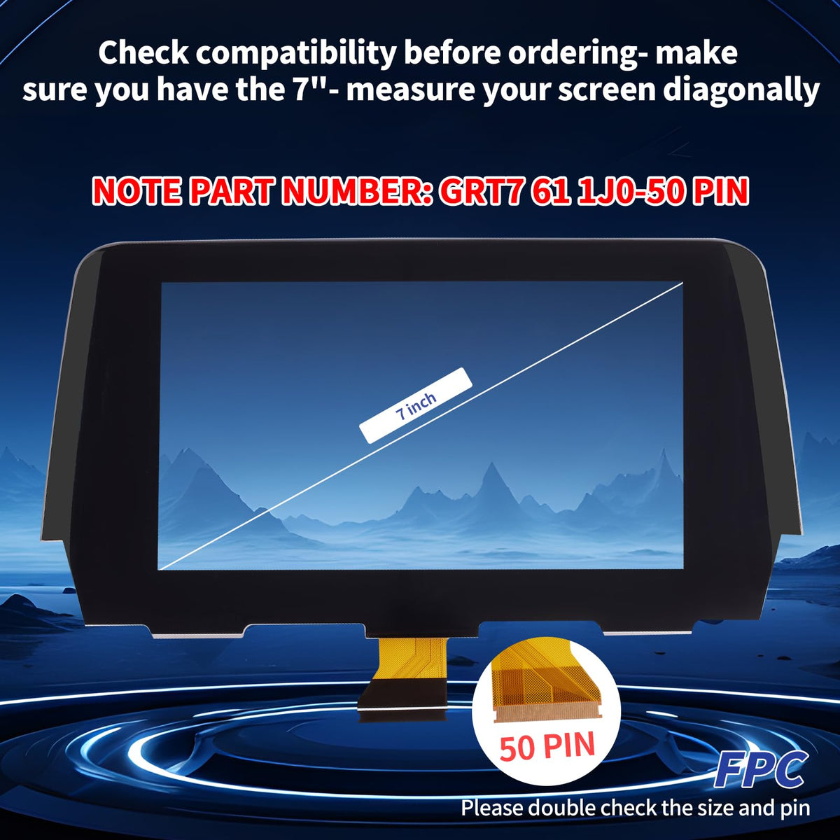OEM-style replacement Mazda 6 radio screen closeup for precise fit