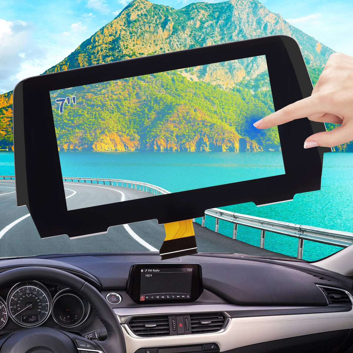 TsuperU touch screen digitizer for Mazda 6 7-inch display with restored touch input