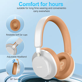TSYUCXH over-ear headphones close-up ear cushions emphasizing all-day comfort.