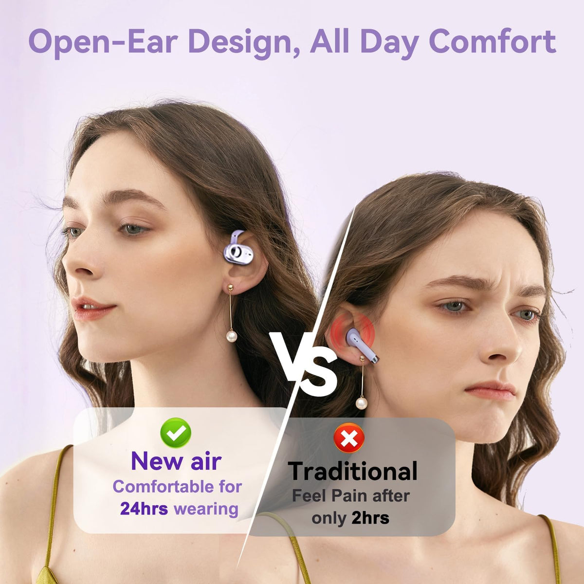 Ttbesmi charging case opens to auto-connect and keeps earbuds charged on the move.