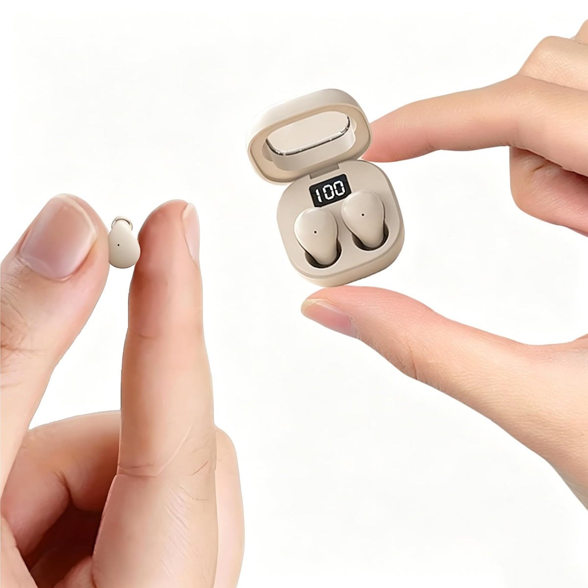 Ttbesmi invisible mini earbuds front view for discreet listening