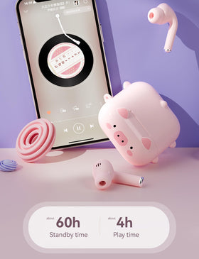 Ttbesmi brown bear earbuds in charging case for active kids