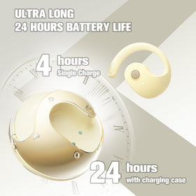 Ttbesmi open-ear headphones with Bluetooth 5.3 for steady wireless connectivity.