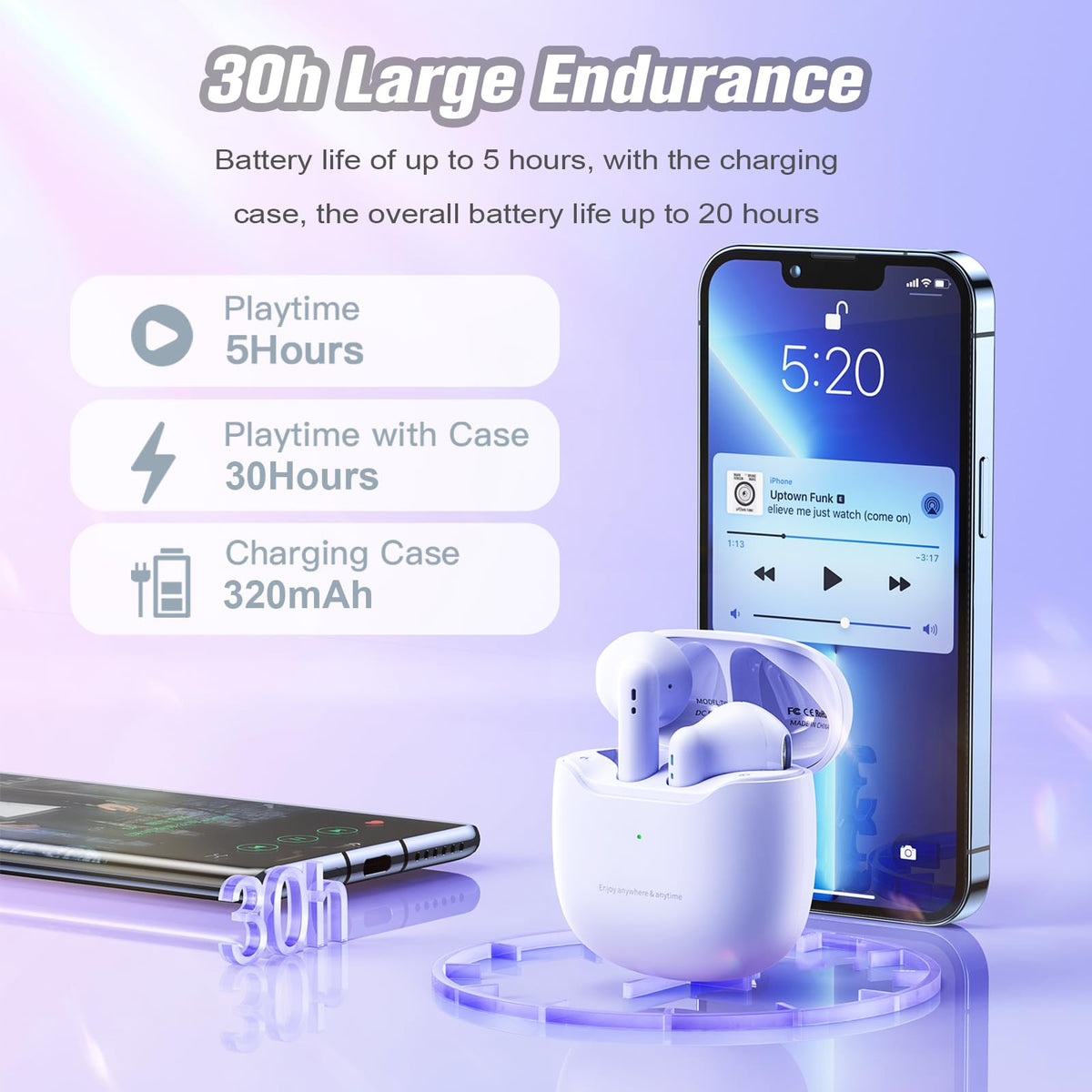 Ttbesmi TWS-19 long battery life supports long listening sessions