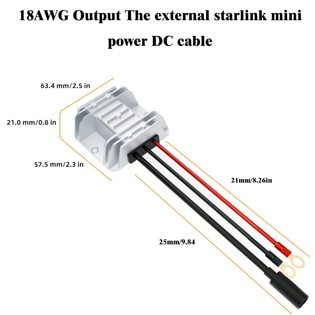 TTingChic Starlink Mini input cable, plug-and-play battery hookup.