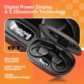 TTQ Open Ear Headphones Bluetooth 5.3 quick reconnects and stable connection.