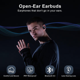 TTQ Open Ear Headphones with earhooks for secure-running and workouts.