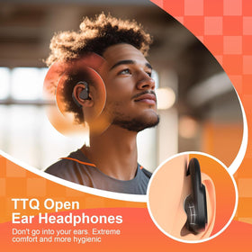 TTQ Open Ear Headphones with secure earhooks for a stable workout.