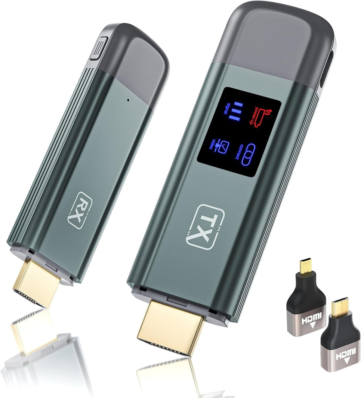 TTQ front view of transmitter and receiver showing ports and compact design for convenient setup