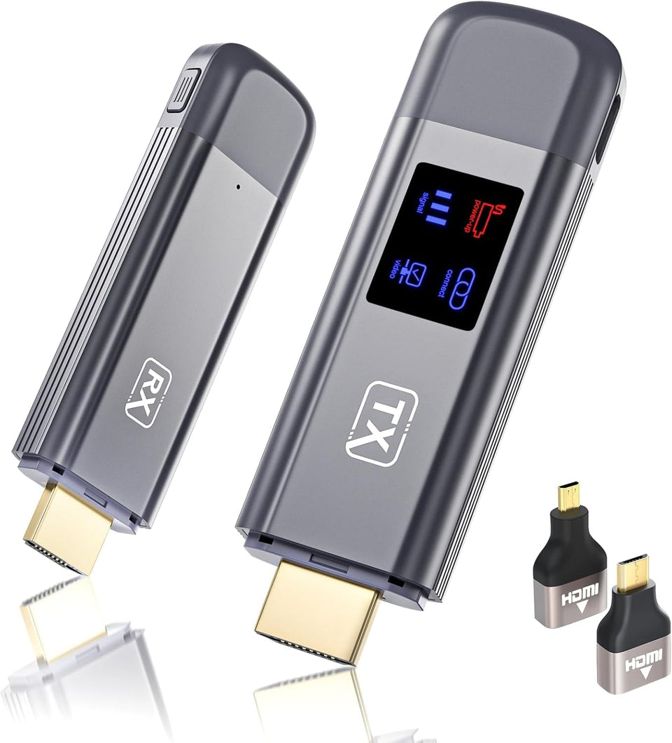 TTQ wireless HDMI transmitter with compact design for clutter-free setup.