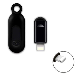 Tuanzi R09 front view showing compact black body and Lightning plug benefit portability