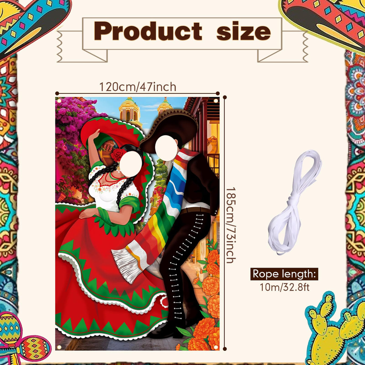 Tudomro fiesta background 6x4 ft bright colors for festival photos