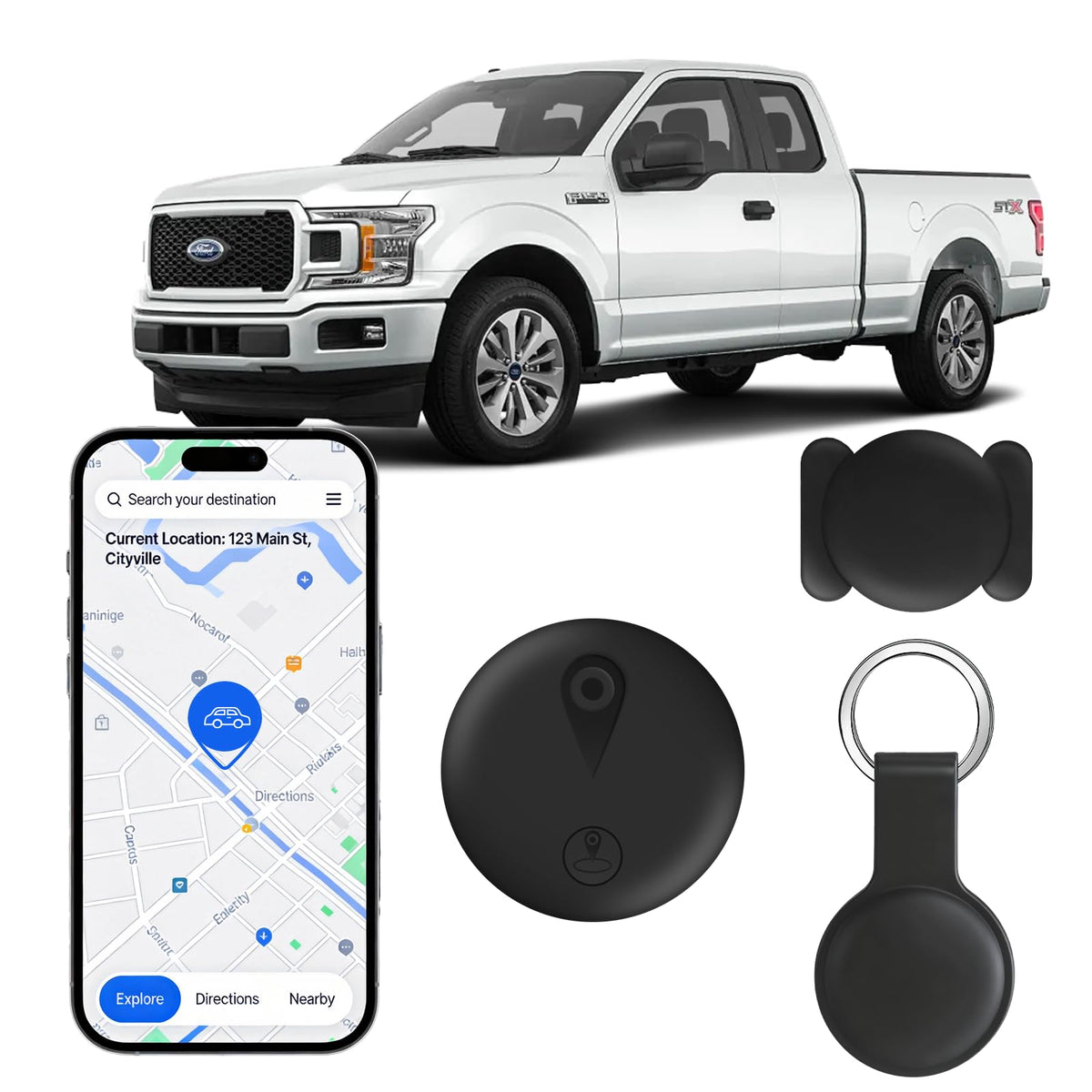 TUERLIO GPS Tracker with hidden magnetic design for discreet vehicle tracking.