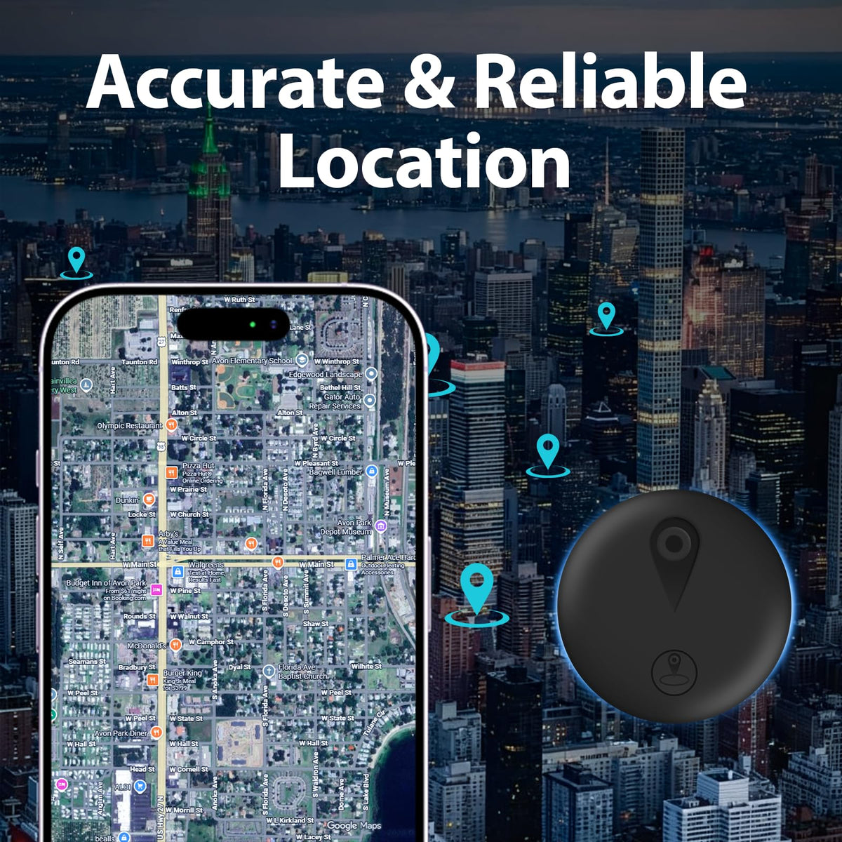 TUERLIO GPS Tracker uses sound alerts to locate nearby items.