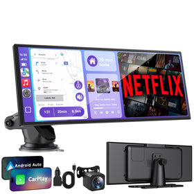 TUIFAC carplay screen with 1080P rear camera view for easy parking