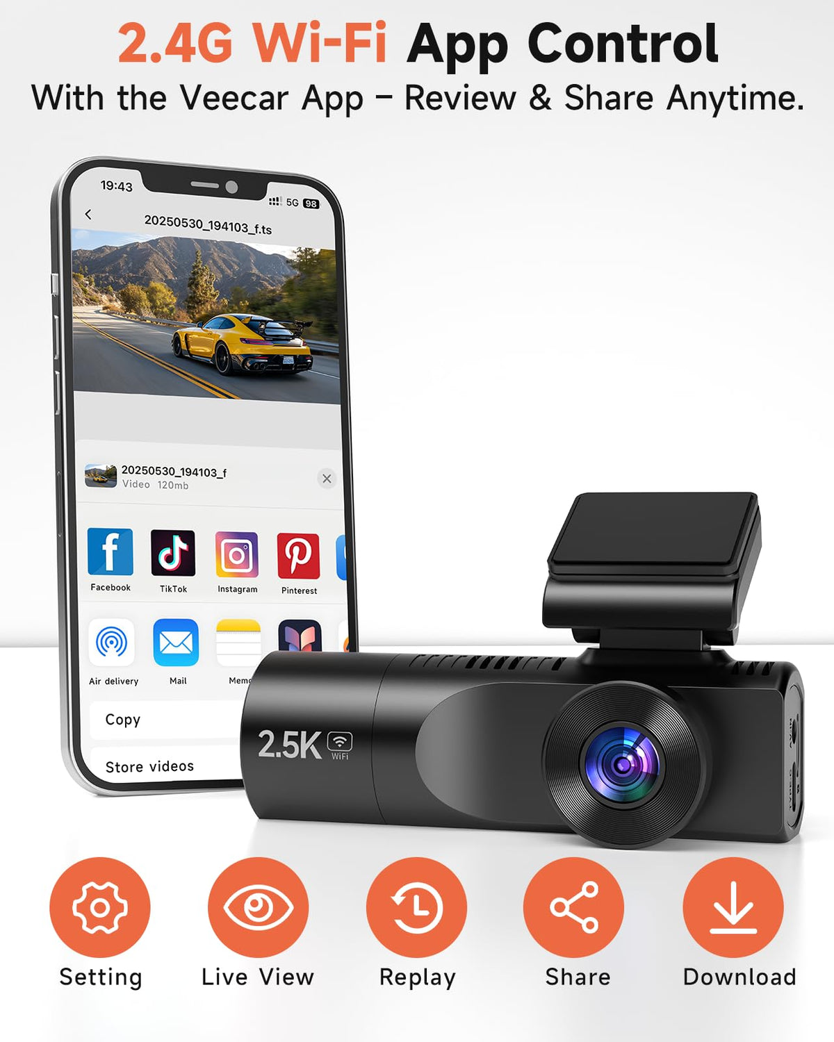 TUIFAC GT806 interior camera with IR lights capturing passengers clearly