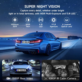 TUIFAC one-button reverse camera with parking lines for easier parking
