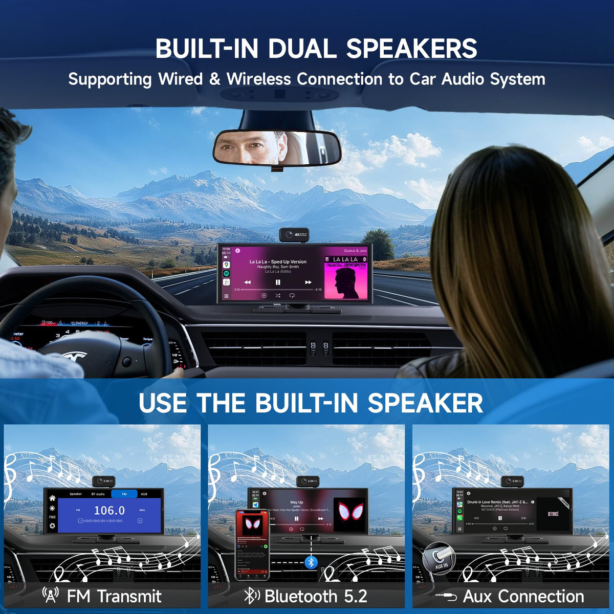 TUIFAC versatile mounting options for easy installation in any car