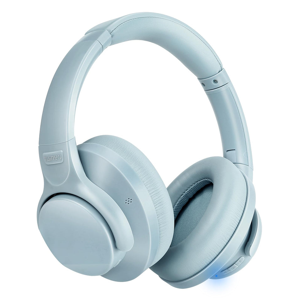 TUINYO Bluetooth headphones over-ear dark grey for immersive sound on the go.