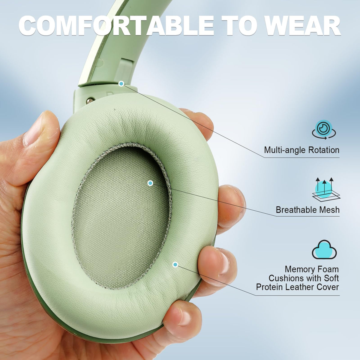 TUINYO headphones hi-fi stereo sound for crystal-clear audio.