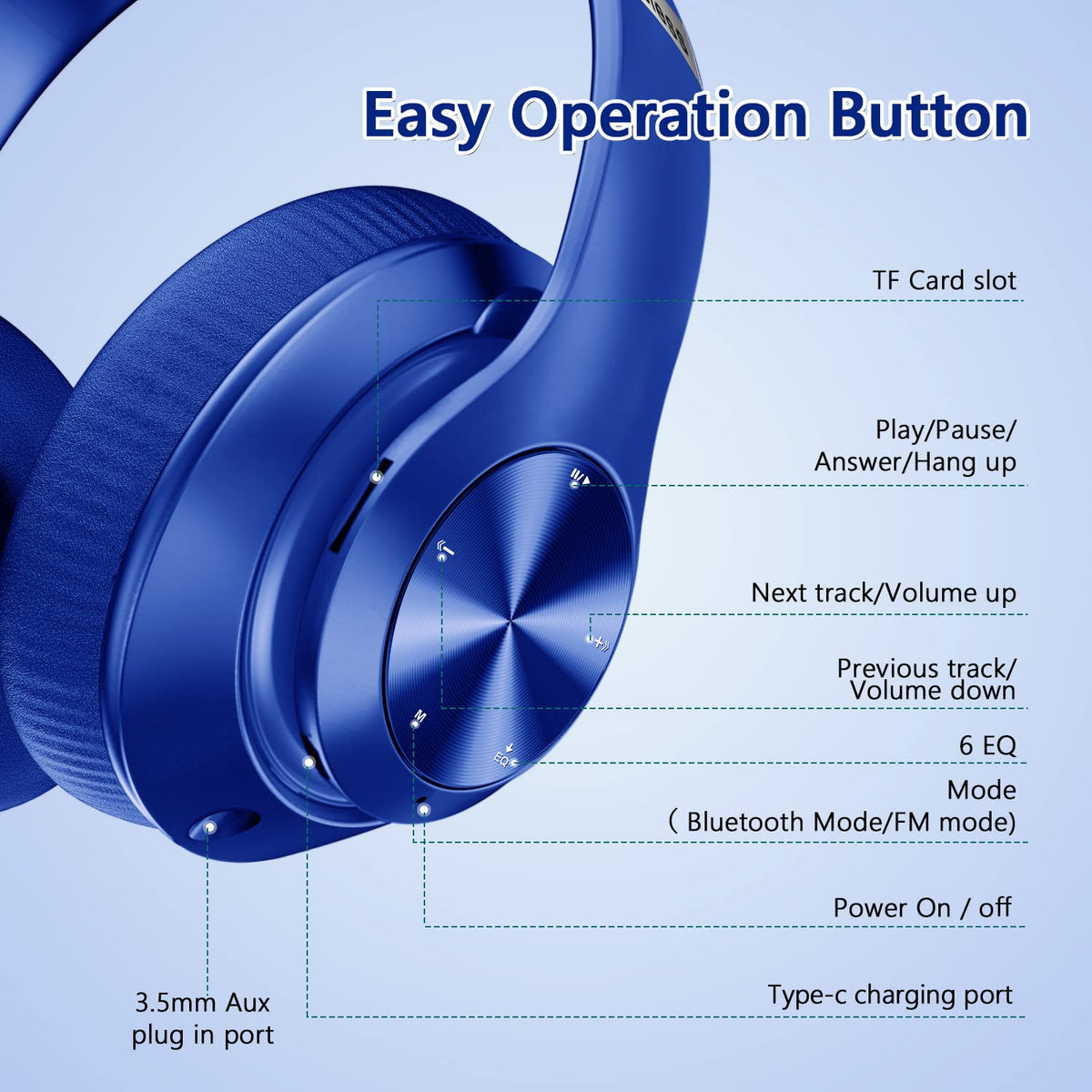 Tuitager side profile highlighting 40mm driver for deep bass