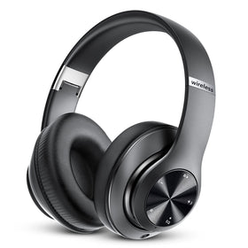 Tuitager Bluetooth over-ear headphones with foldable design for travel and storage convenience.