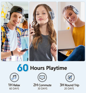 Tuitager Headphones foldable design for compact travel storage.