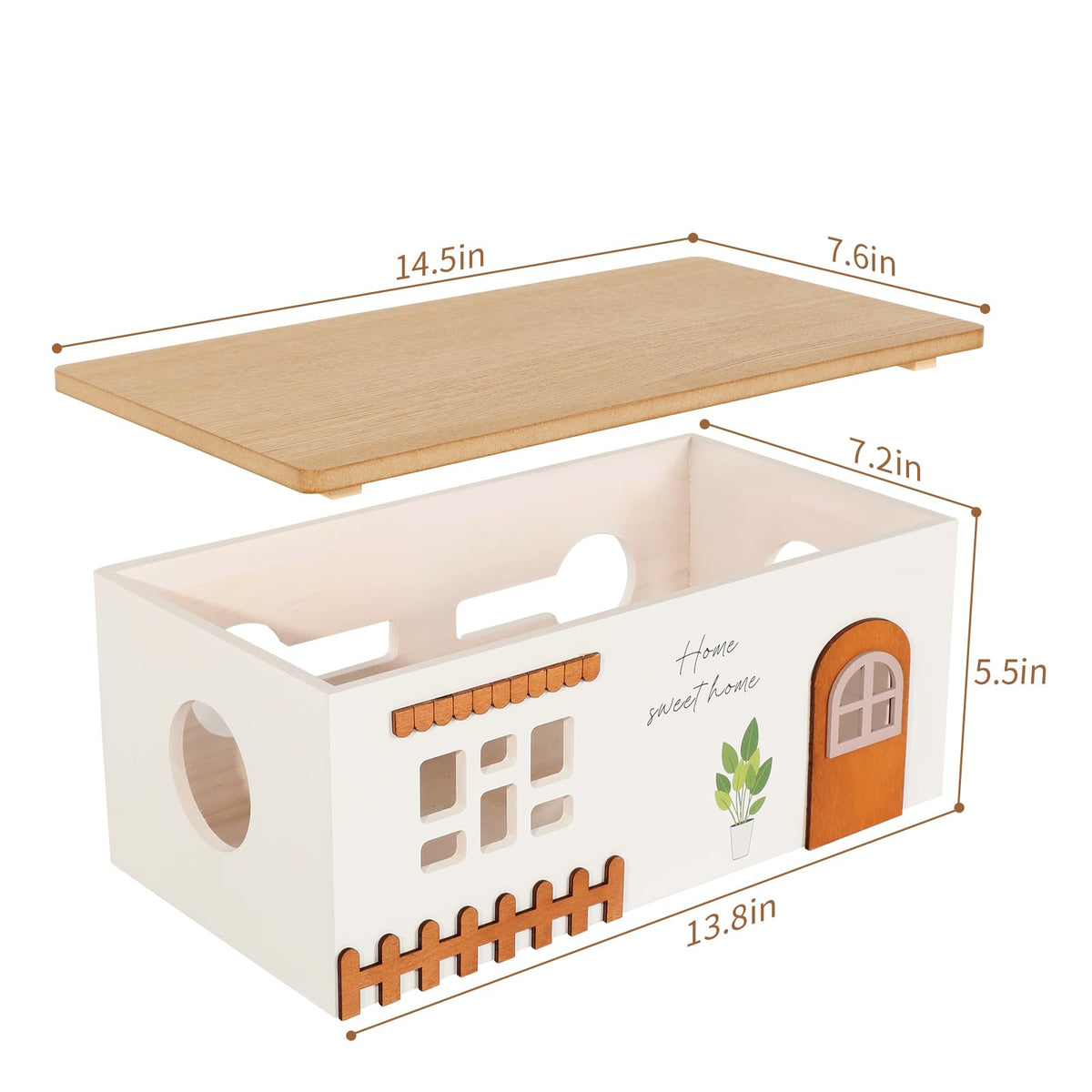 TUKDAK top open revealing power strip organization and easy access