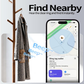 Tukio Air Tracker Tags beep clearly to help locate nearby items.