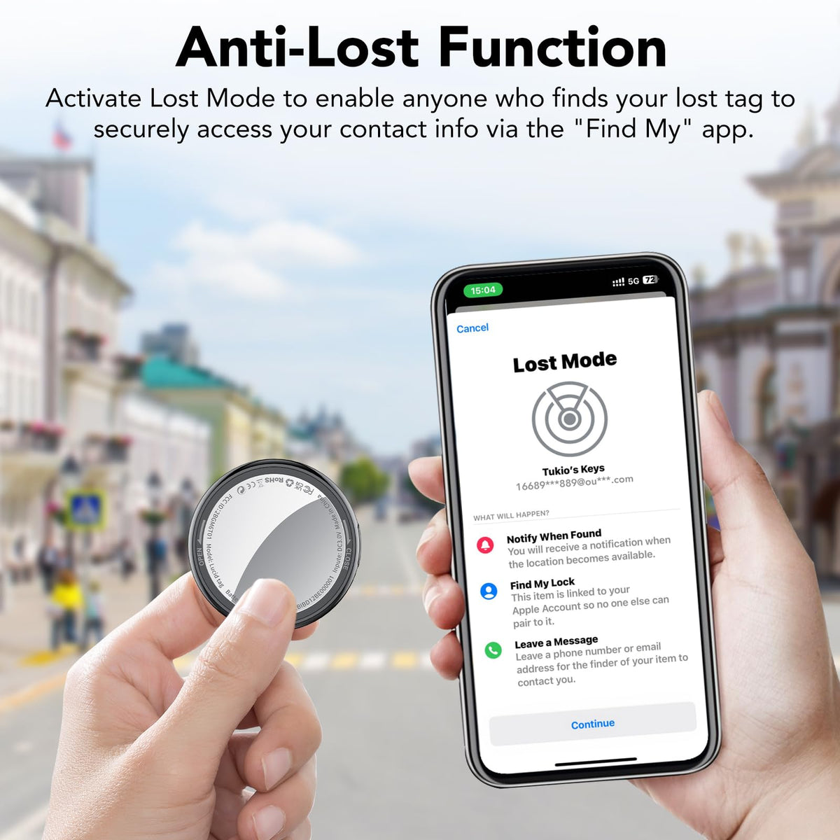 Tukio in use on keys emitting sound to help find missing items quickly