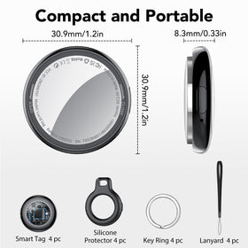 Tukio size scale comparison next to coins to show portability and pocket fit