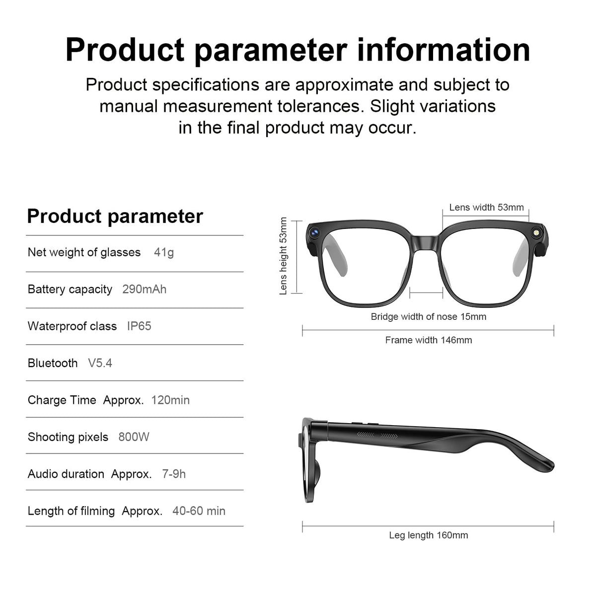 Tulbeys AI Smart Glasses long battery life for all-day use