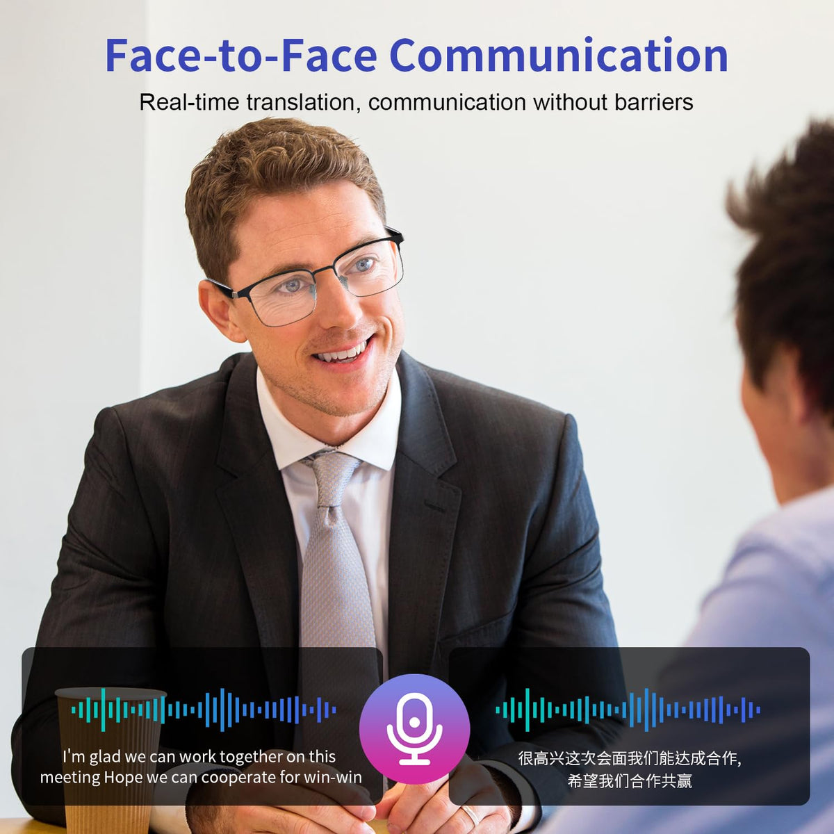 Face-to-face translation supports real-time cross language conversations in meetings