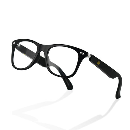 Tulbeys smart glasses with blue light filter lenses close-up detail for digital comfort