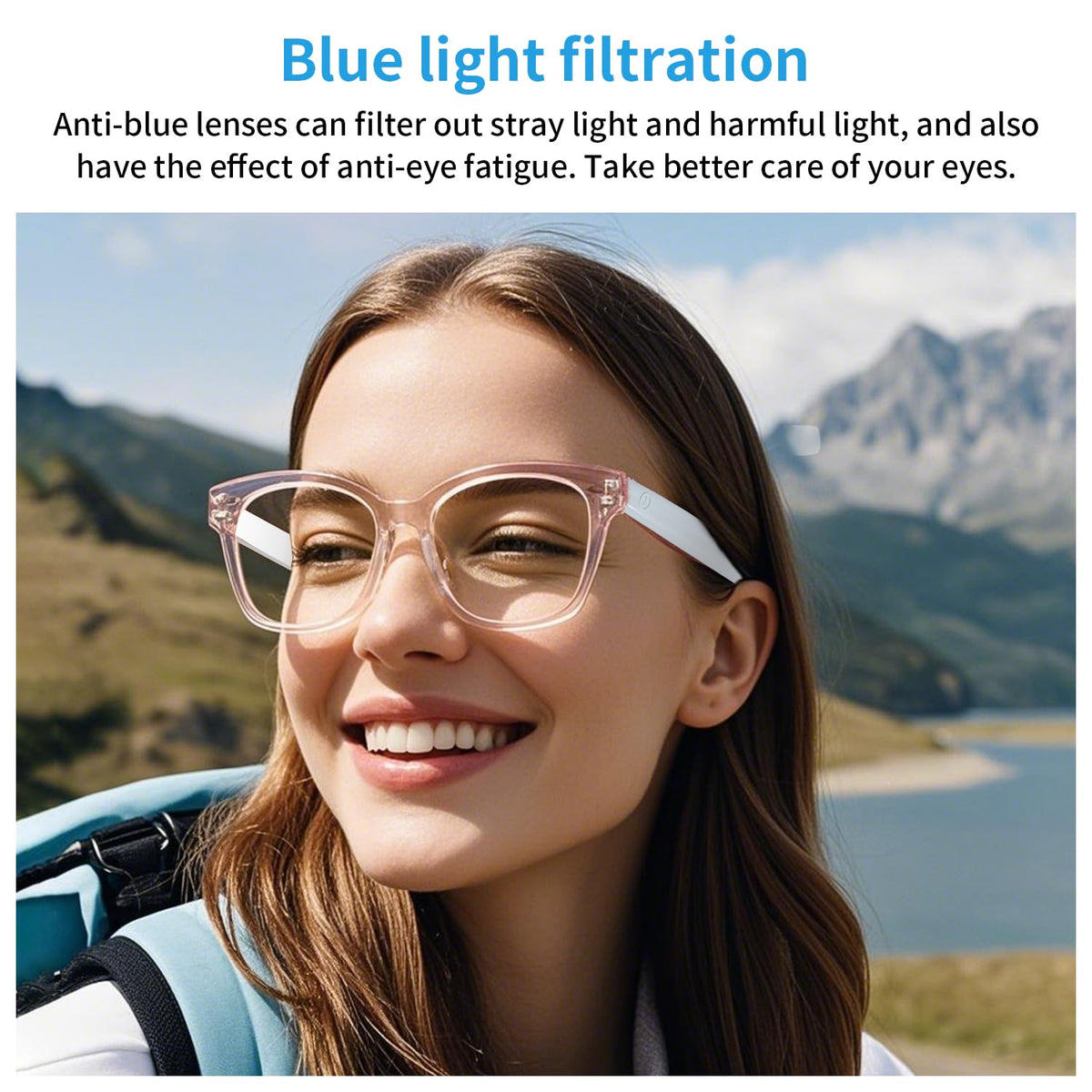 Tulbeys Smart Glasses blue-light-filter lenses protecting eyes during screen use