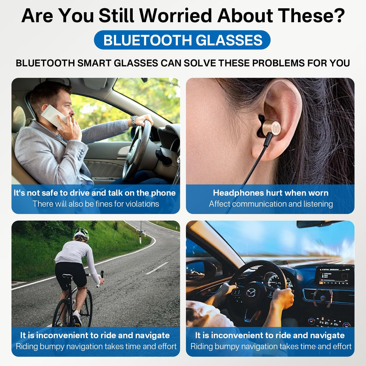 Tulbeys smart glasses EMS-TR90 lightweight frame for comfortable wear