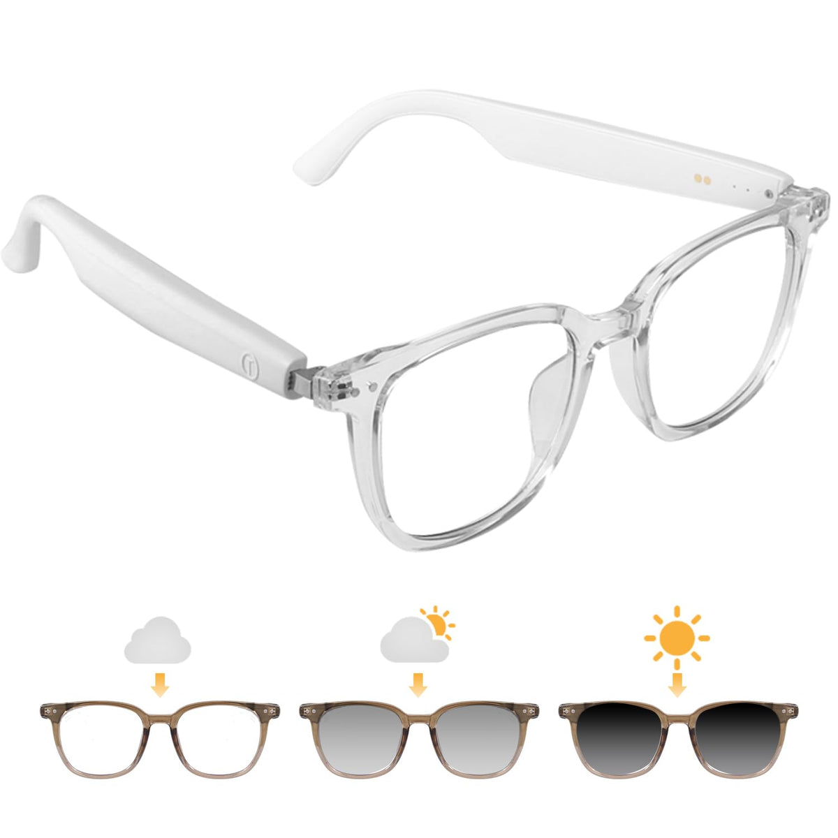 Tulbeys smart glasses photochromic lenses adapt to light and boost outdoor clarity
