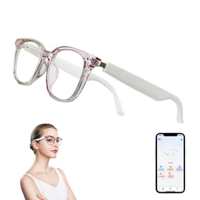 Tulbeys Smart Glasses front view highlighting real-time translation for travelers