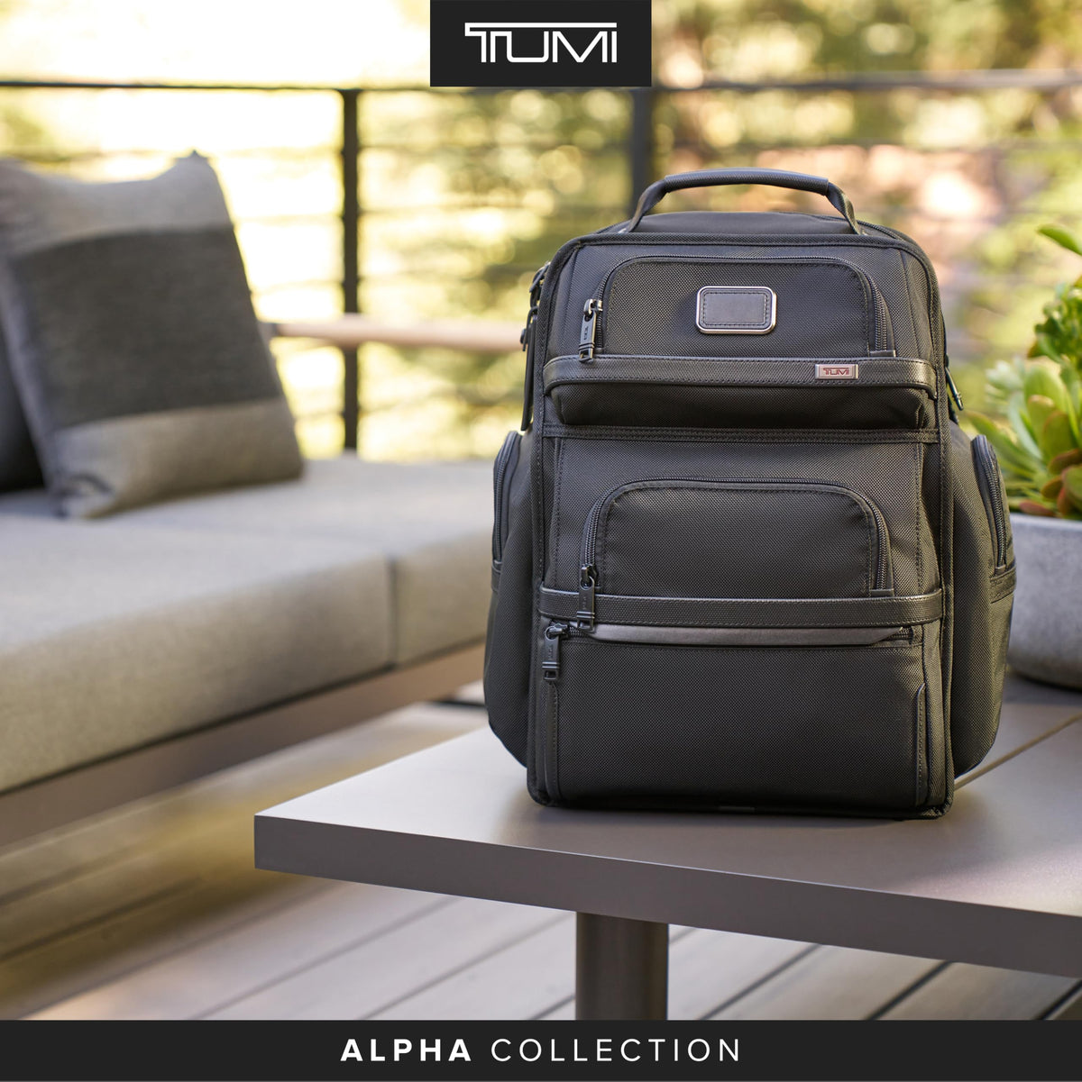 TUMI Alpha Brief Pack ballistic nylon fabric emphasizes rugged daily durability