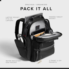 TUMI Alpha Brief Pack 15-inch laptop compartment keeps devices safe and organized