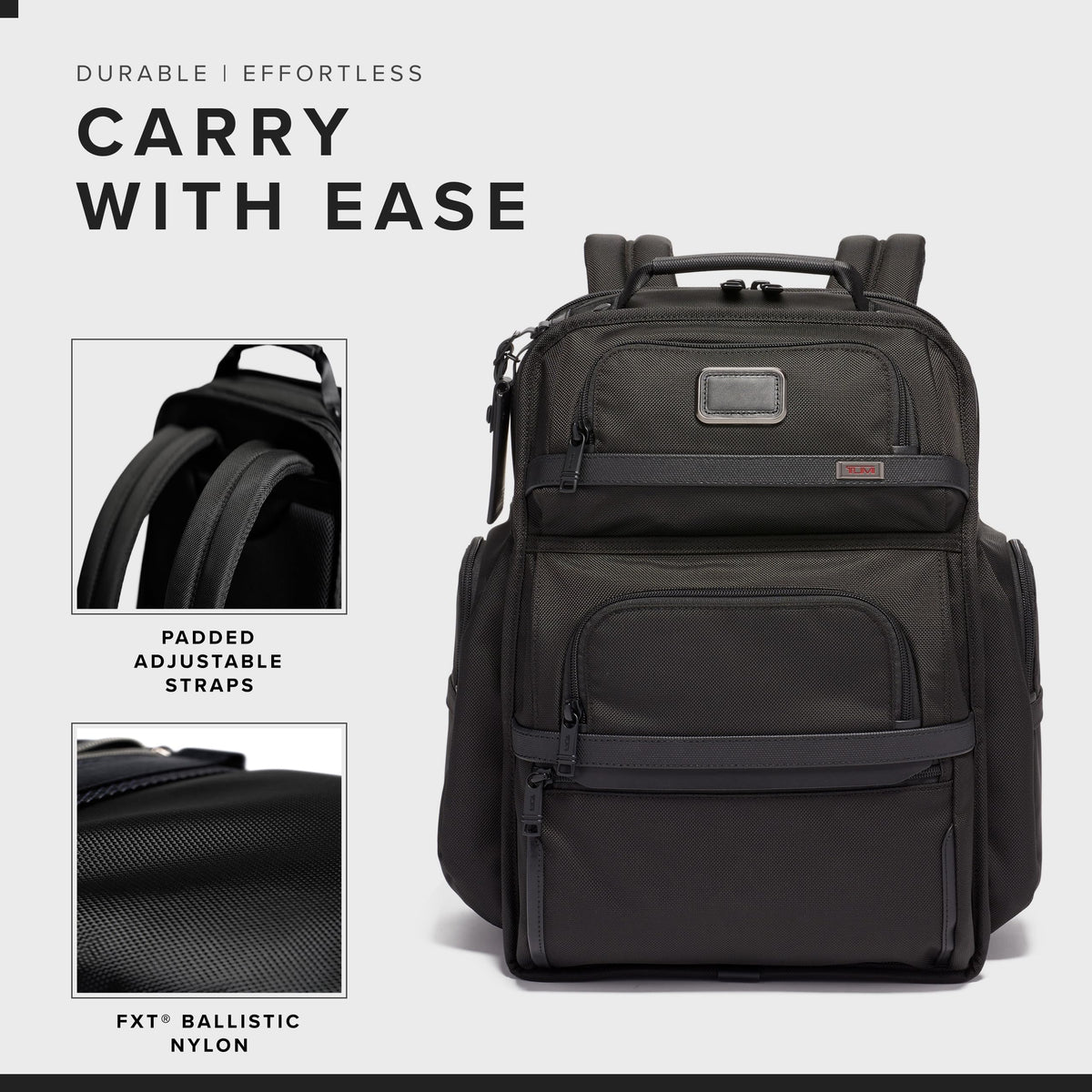 TUMI Alpha Brief Pack multiple pockets keep gadgets and documents neatly organized