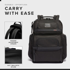 TUMI Alpha Brief Pack multiple pockets keep gadgets and documents neatly organized