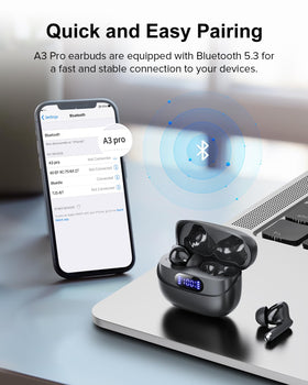 TUMJUN Bluetooth 5.3 offers reliable connection up to 15 meters for seamless listening.