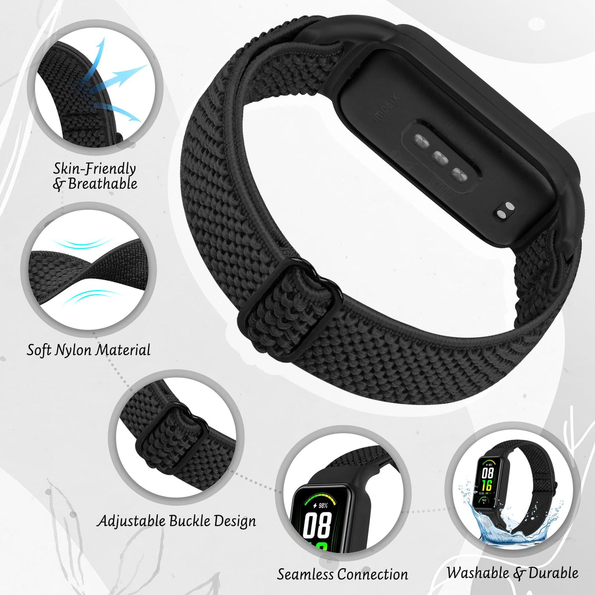 Easy on-off and snug fit for workouts with Amazfit Band 7