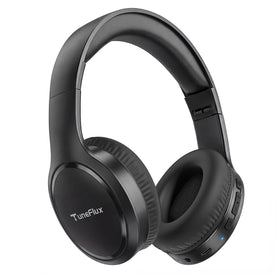 TuneFlux Bluetooth headphones show 70-hour battery for long trips and daily use