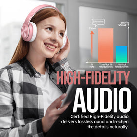 TuneFlux memory foam ear cups provide soft, lasting comfort