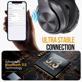TuneFlux adjustable metal headband for a secure, personalized fit